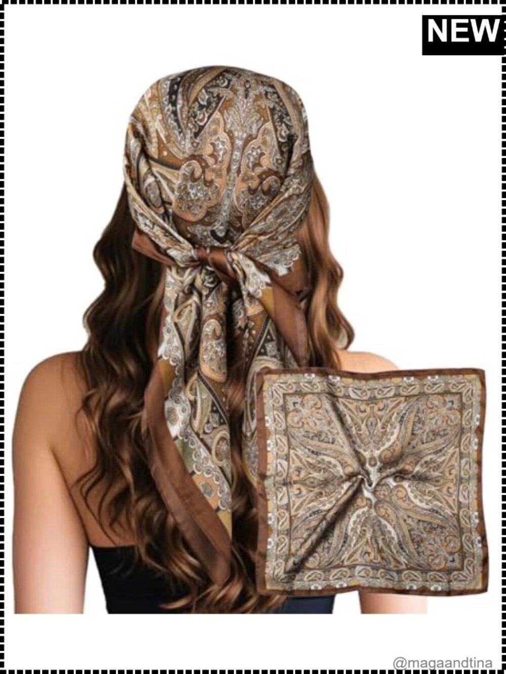 Satin Silk Feel Polyester Head Hair Scarf Bandana Wrap